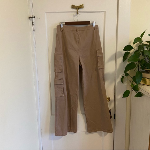 Rachel Paige New York Women's High Rise Brown Baggy Wide Leg Cargo Pants Size L - Picture 5 of 10